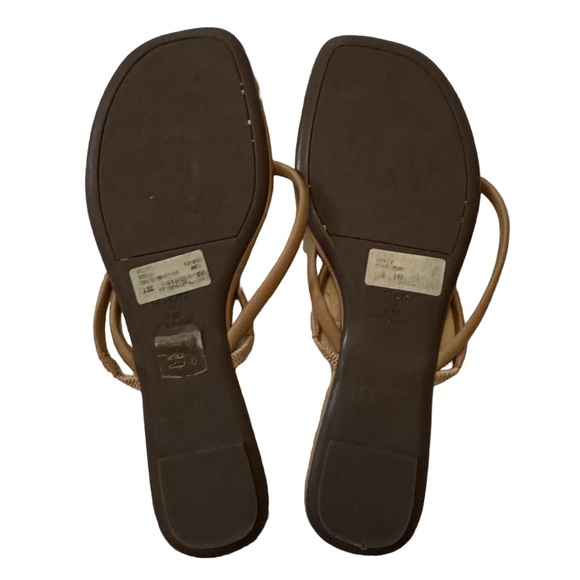 Schutz Double Strap Tan Leather Sandals - Picture 3 of 4